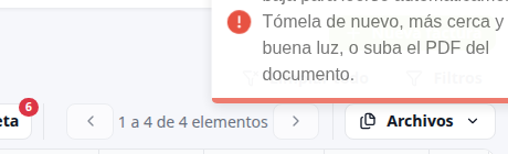 Aviso cuando la foto es demasiado pequeña