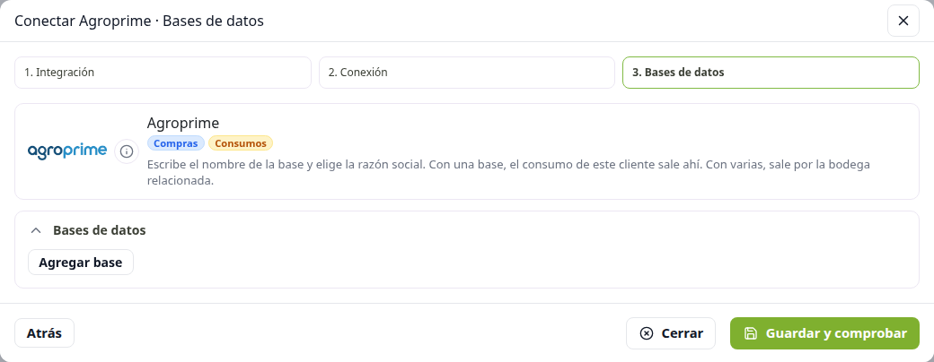 Paso de bases de datos, antes de agregar una