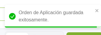 Aviso al guardar la orden